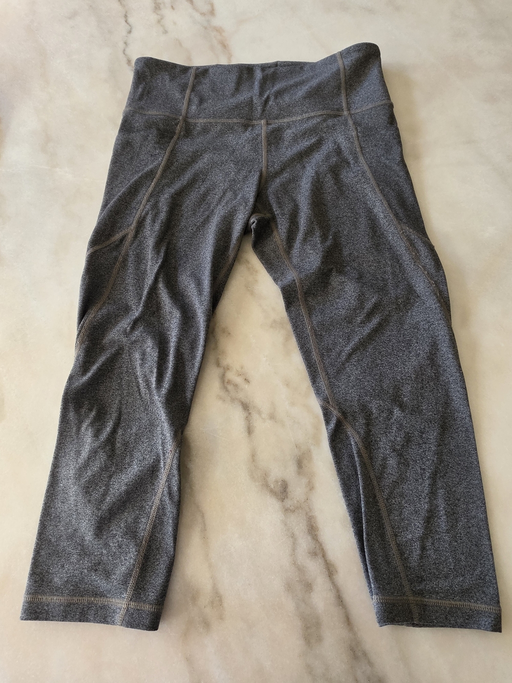Athleta Heathered Gray Cropped Performance Leggings